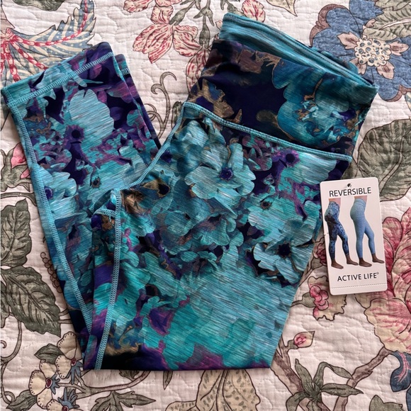Active Life Pants - Active Life Floral Reversible Leggings